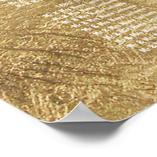 Luxuriöse Imitate, goldene Tischplatte Poster (Ecke)