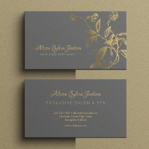 Luxuriöse Imitate Goldfolie dunkelgrau elegant Visitenkarte