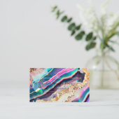 Luxuriöse Imitate Marble Agate Gold Farbiger Regen Visitenkarte (Stehend Vorderseite)