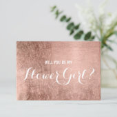 Luxuriöse Imitate Rose Blattgold meine Blume Mädch Einladung (Stehend Vorderseite)