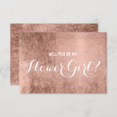 Luxuriöse Imitate Rose Blattgold meine Blume Mädch Einladung (Vorne/Hinten)