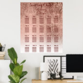 Luxuriöse Imitate Rose Blattgold Sitzplan 18 Poster (Heimbüro)