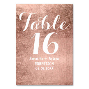 Luxuriöse Imitate Rose Goldblatt Hochzeit Tischnum Tischnummer