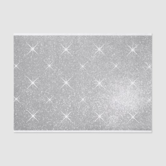 Luxuriöse Imitate Silber Glitzer Weihnachtsgeschen Seidenpapier (Vorderseite)