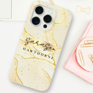 Luxuriöse Imitats Gold Foil Monogram Pinselstriche Case-Mate iPhone Hülle