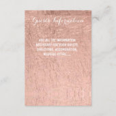 Luxuriöse Imitats Rose Goldblatt Hochzeitsgäste In Begleitkarte (Vorderseite)