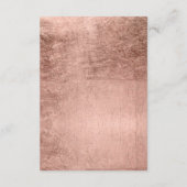 Luxuriöse Imitats Rose Goldblatt Hochzeitsgäste In Begleitkarte (Rückseite)