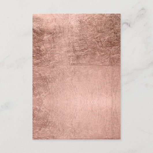 Luxuriöse Imitats Rose Goldblatt Hochzeitsgäste In Begleitkarte (Rückseite)