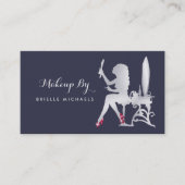 Luxuriöse IMITATS Silver Woman Makeup Artist Red S Visitenkarte (Vorderseite)