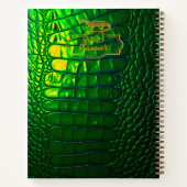 Luxuriöse, irrideszierende grüne Imitate Krokodil Notizblock (Rückseite)