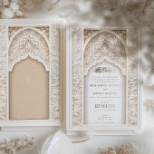 Luxuriöse islamische Hochzeit, faszinierend Gold-E Folieneinladung
