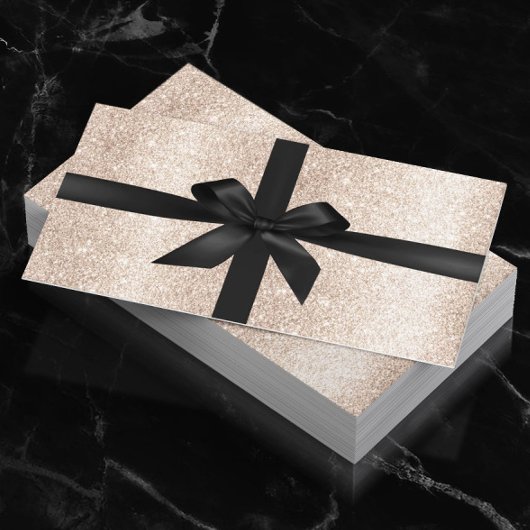 Luxuriöse Ivory Gold Glitzer Salon Geschenkgutsche Rabattkarte