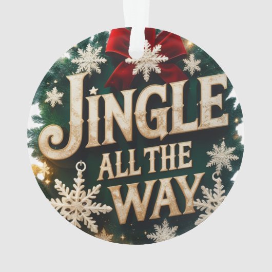 Luxuriöse "Jingle All The Way" Acryl Circle Orname Ornament (Rückseite)