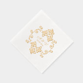 Luxuriöse Jugendstil-Monogramm Servietten Mit Folie (Rechts)