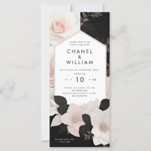 Luxuriöse juwelenbesetzte Blumen-Hochzeitseinladun