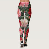 Luxuriöse Kamelienblüten-Foliage Leggings (Rückseite)