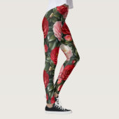Luxuriöse Kamelienblüten-Foliage Leggings (Rechts)