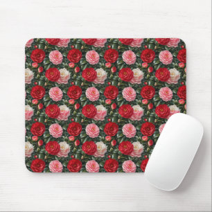 Luxuriöse Kamelienblüten-Foliage Mousepad