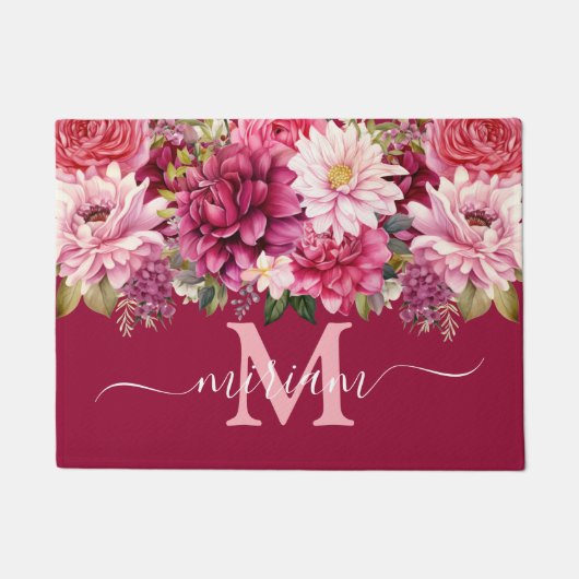 Luxuriöse Kitchen Floor Mat: Hellrosa Blume Fußmatte (Vorderseite)