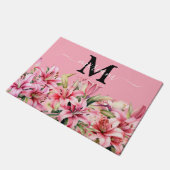 Luxuriöse Kitchen Floor Mat: Rosa Lilien Blume Fußmatte (Schrägansicht)