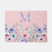 Luxuriöse Kitchen Floor Mat: Rosa und Blumen Fußmatte (Vorderseite)