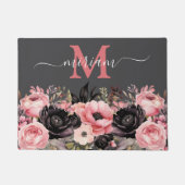 Luxuriöse Kitchen Floor Mat: Rosa und Schwarze Blu Fußmatte (Vorderseite)