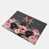 Luxuriöse Kitchen Floor Mat: Rosa und Schwarze Blu Fußmatte (Schrägansicht)