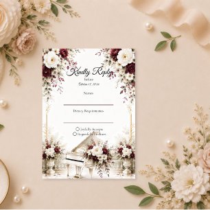 Luxuriöse Klaviergarten-Romantik-Hochzeit RSVP Karte