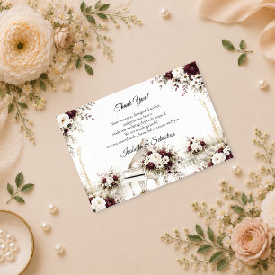 Luxuriöse Klaviergarten-Romanze-Hochzeit Dankeskarte