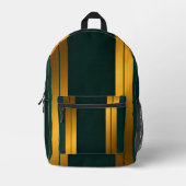 Luxuriöse Kollektion von Green Gold Linen Texture Bedruckter Rucksack (Vorderseite)