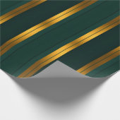 Luxuriöse Kollektion von Green Gold Linen Texture Geschenkpapier (Ecke)