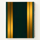 Luxuriöse Kollektion von Green Gold Linen Texture Notizblock (Rückseite)