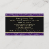 Luxuriöse Kosmetologie Lila Cheetah Makeup Artist Visitenkarte (Rückseite)