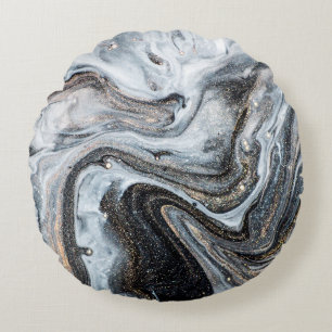 Luxuriöse Kunst im orientalischen Stil. Goldener  Rundes Kissen