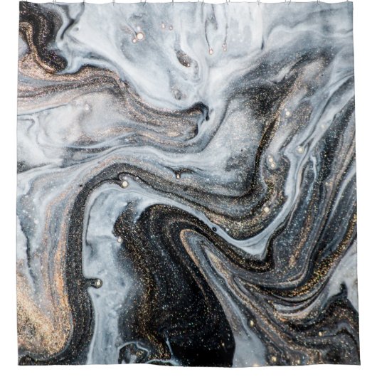 Luxuriöse Kunst im orientalischen Stil. Goldener S Duschvorhang (Vorderseite)