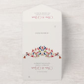 Luxuriöse künstlerische Botanische Paisley Hochzei All In One Einladung (Außenbereich)