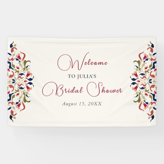 Luxuriöse künstlerische Botanische Paisley Hochzei Banner (Horizontal)