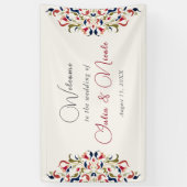 Luxuriöse künstlerische Botanische Paisley Hochzei Banner (Vertikal)