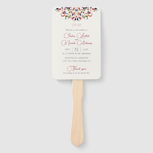 Luxuriöse künstlerische Botanische Paisley Hochzei Fächer (Vorderseite)