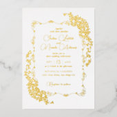 Luxuriöse künstlerische Botanische Paisley Hochzei Folieneinladung (Vorderseite)