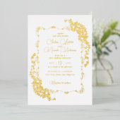 Luxuriöse künstlerische Botanische Paisley Hochzei Folieneinladung (Stehend vorne)