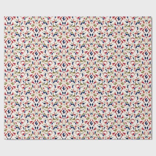 Luxuriöse künstlerische Botanische Paisley Hochzei Geschenkpapier (Flach)