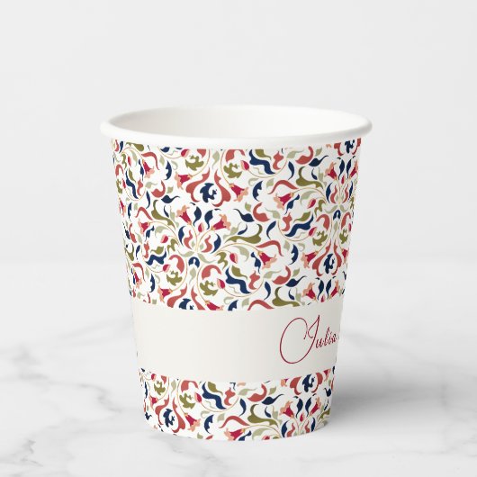 Luxuriöse künstlerische Botanische Paisley Hochzei Pappbecher (Vorderseite)