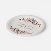 Luxuriöse künstlerische Botanische Paisley Hochzei Pappteller (Schrägansicht)