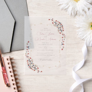 Luxuriöse künstlerische Botanische Paisley Hochzei Pergament Einladungen