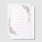 Luxuriöse künstlerische Botanische Paisley Hochzei Pergament Einladungen (Versetzt)