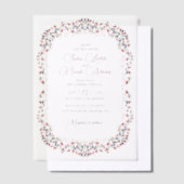 Luxuriöse künstlerische Botanische Paisley Hochzei Pergament Einladungen (Versetzt)