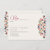 Luxuriöse künstlerische Botanische Paisley Hochzei RSVP Karte (Vorne/Hinten)