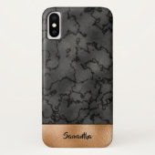 Luxuriöse Kupfer- und schwarzmarmorierte Muster Case-Mate iPhone Hülle (Rückseite)