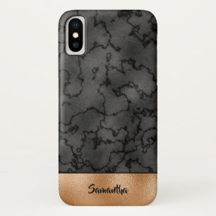 Luxuriöse Kupfer- und schwarzmarmorierte Muster Case-Mate iPhone Hülle